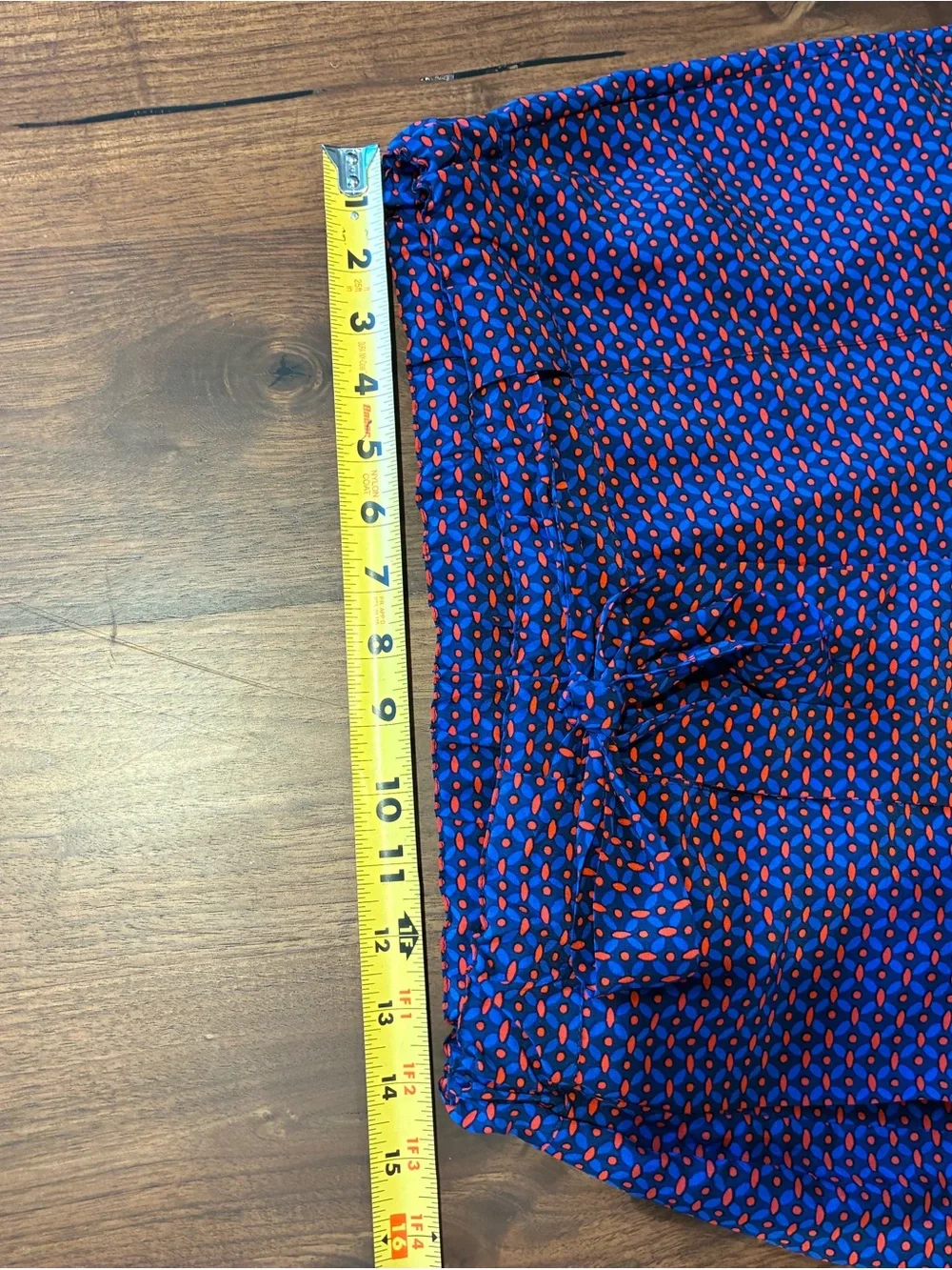 Tory Burch Blue and Red Geometric Print Pants